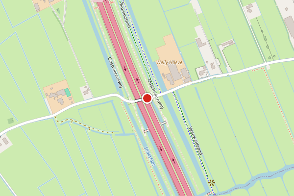 Brandweer-melding op Oostveenseweg, Schipluiden op 23 juli, kaart-overzicht