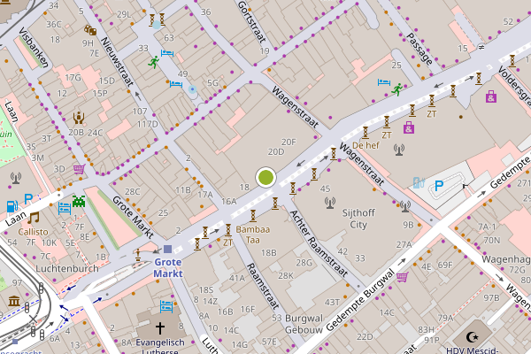 Ambulance-melding op Grote Marktstraat, Den Haag op 23 juli, kaart-overzicht