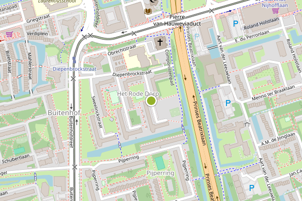 Ambulance-melding op Van der Horststraat, Delft op 23 juli, kaart-overzicht