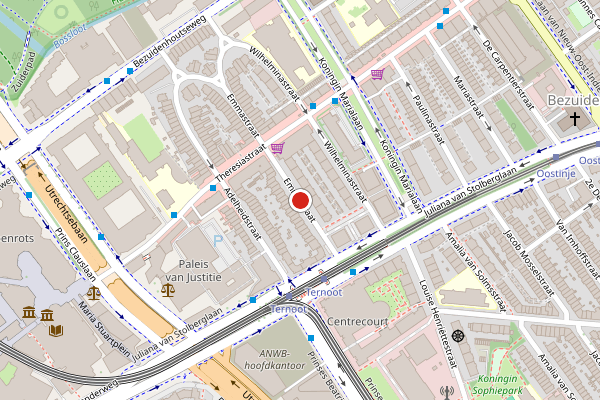 Brandweer-melding op Emmastraat, Den Haag op 23 juli, kaart-overzicht