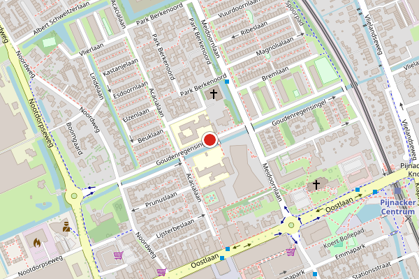 Brandweer-melding op Goudenregensingel, Pijnacker op 23 juli, kaart-overzicht