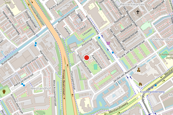 Brandweer-melding op Saaiwerkerstraat, Delft op 23 juli, kaart-overzicht