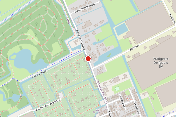 Brandweer-melding op Noordeindseweg, Delfgauw op 12 mei, kaart-overzicht