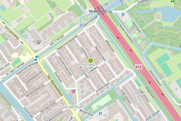 Ambulance-melding op Lijsterbeslaan, Delft op 24 juli, kaart-overzicht