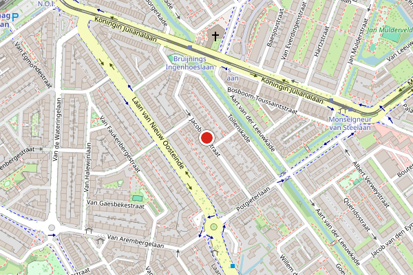 Brandweer-melding op Jacob Catsstraat, Voorburg op 24 juli, kaart-overzicht