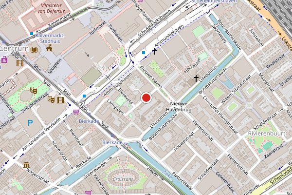 Brandweer-melding op Nieuwe Havendwarsstraat, Den Haag op 24 juli, kaart-overzicht