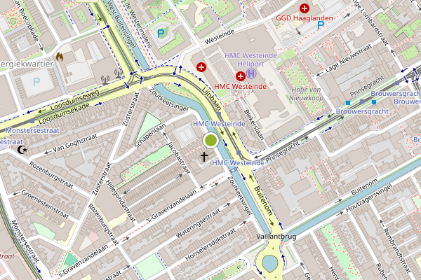 Ambulance-melding op Zoutkeetsingel, Den Haag op 24 juli, kaart-overzicht