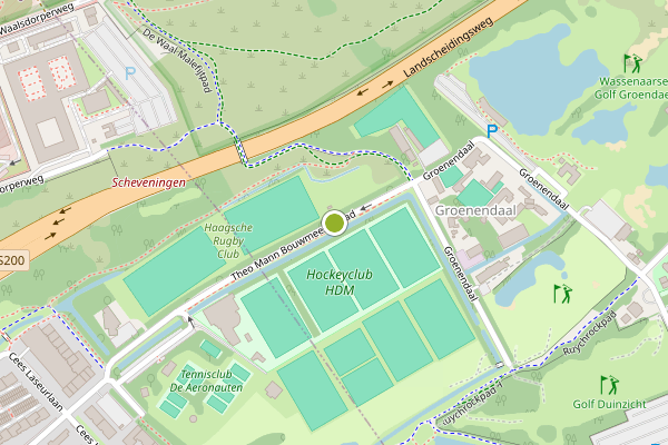 Ambulance-melding op Theo Mann-Bouwmeesterpad, Wassenaar op 24 juli, kaart-overzicht