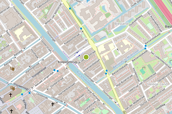 Ambulance-melding op De Genestetstraat, Delft op 24 juli, kaart-overzicht