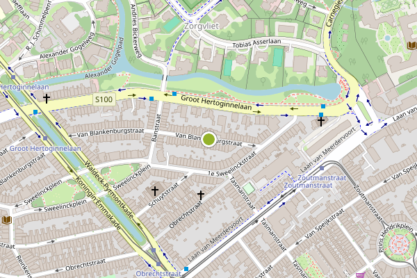 Ambulance-melding op Van Blankenburgstraat, Den Haag op 24 juli, kaart-overzicht