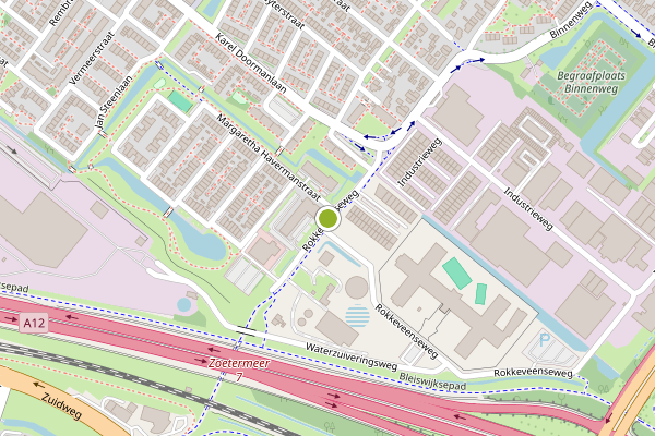 Ambulance-melding op Rokkeveenseweg, Zoetermeer op 13 mei, kaart-overzicht