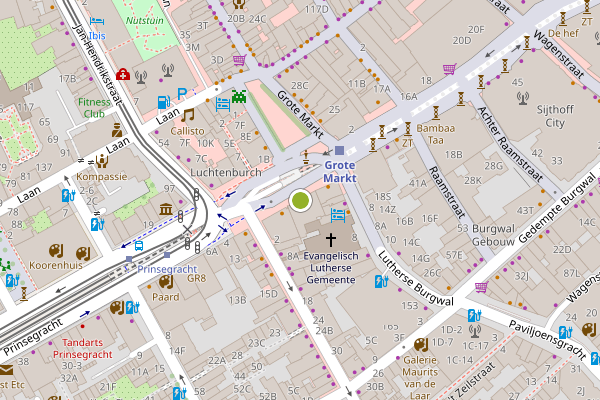 Ambulance-melding op Grote Markt, Den Haag op 24 juli, kaart-overzicht