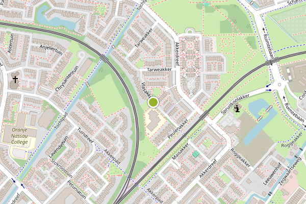 Ambulance-melding op Vlasakker, Zoetermeer op 24 juli, kaart-overzicht
