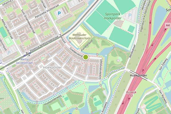 Ambulance-melding op Goedendorplaan, Rijswijk op 24 juli, kaart-overzicht