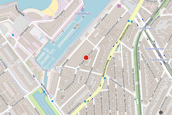 Brandweer-melding op Koppelstokstraat, Den Haag op 25 juli, kaart-overzicht