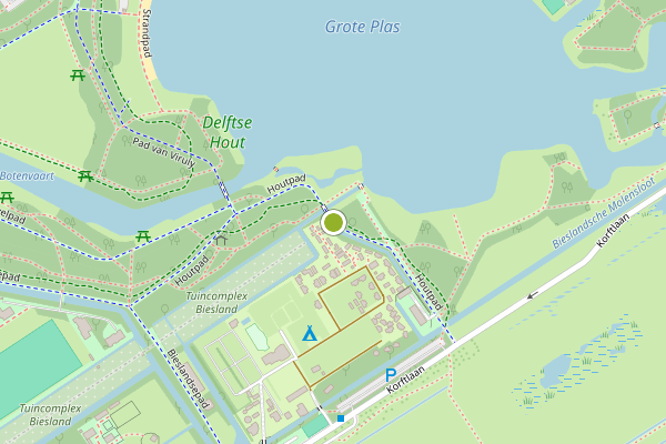 Ambulance-melding op Houtpad, Delft op 25 juli, kaart-overzicht