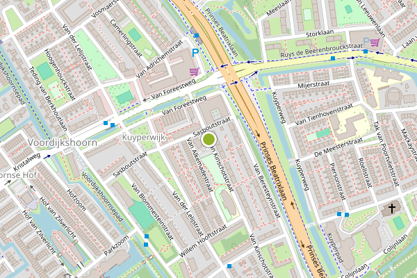 Ambulance-melding op Van Kinschotstraat, Delft op 25 juli, kaart-overzicht