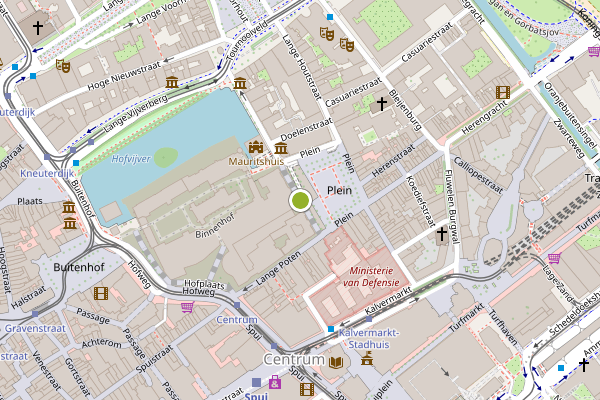 Ambulance-melding op Plein, Den Haag op 25 juli, kaart-overzicht