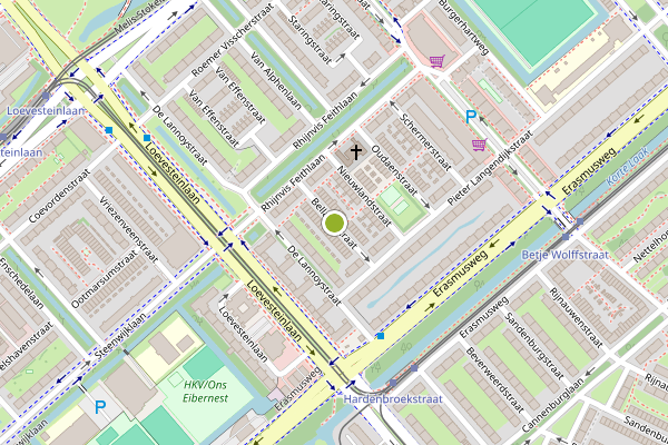 Ambulance-melding op Bellamystraat, Den Haag op 25 juli, kaart-overzicht
