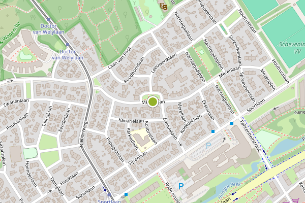 Ambulance-melding op Mezenlaan, Den Haag op 25 juli, kaart-overzicht