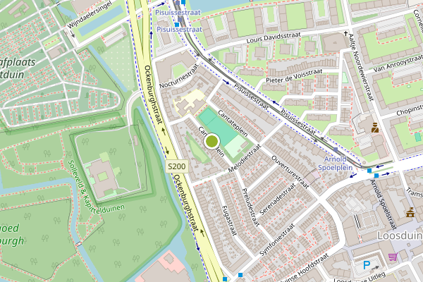 Ambulance-melding op Cantateplein, Den Haag op 25 juli, kaart-overzicht