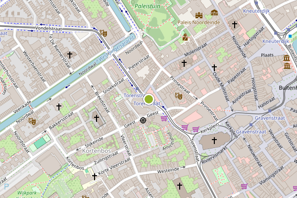 Ambulance-melding op Torenstraat, Den Haag op 25 juli, kaart-overzicht