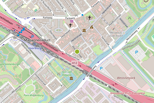 Ambulance-melding op Voorhofstraat, Voorburg op 25 juli, kaart-overzicht