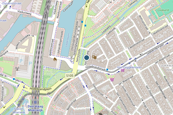 Politie-melding op Ferrandweg, Den Haag op 25 juli, kaart-overzicht