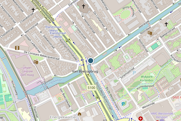 Politie-melding op Veenkade, Den Haag op 25 juli, kaart-overzicht