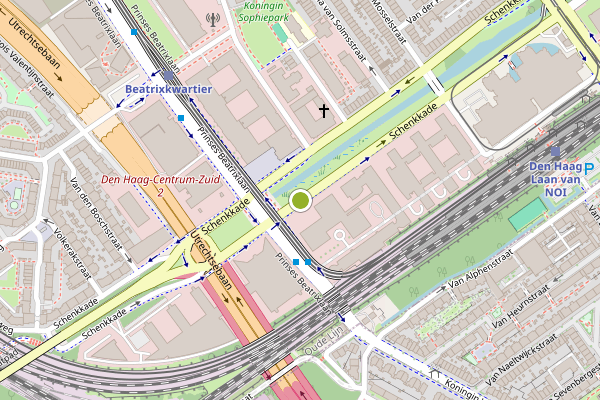 Ambulance-melding op Schenkkade, Den Haag op 25 juli, kaart-overzicht