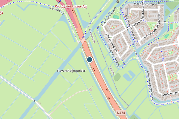 Politie-melding op N434 N434, Wassenaar op 17 mei, kaart-overzicht