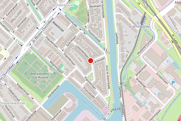 Brandweer-melding op Lijsterbeslaan, Rijswijk op 25 juli, kaart-overzicht