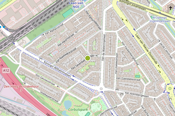 Ambulance-melding op van Sevenbergestraat, Voorburg op 25 juli, kaart-overzicht