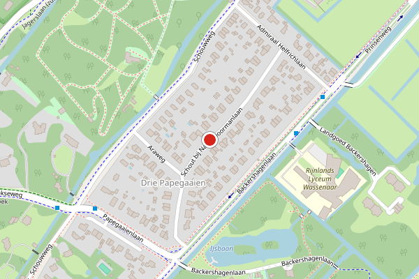 Brandweer-melding op Schout bij Nacht Doormanlaan, Wassenaar op 15 mei, kaart-overzicht