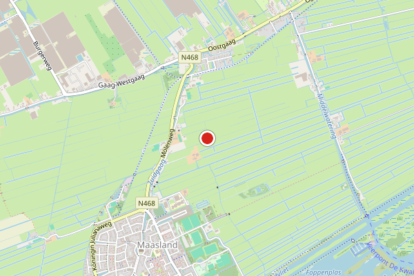 Brandweer-melding op Maasland op 25 juli, kaart-overzicht