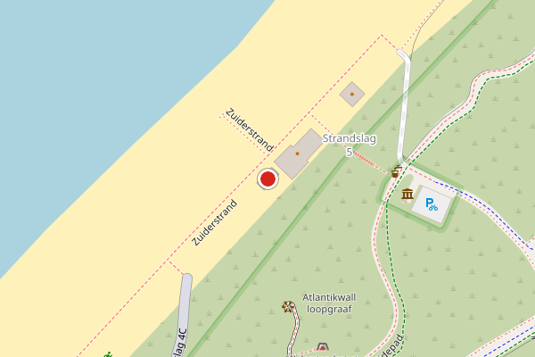 Brandweer-melding op Strand Zuid, Den Haag op 25 juli, kaart-overzicht