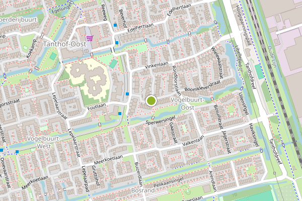 Ambulance-melding op Spreeuwenstraat, Delft op 25 juli, kaart-overzicht