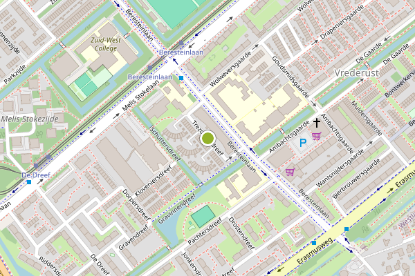 Ambulance-melding op Trezoriersdreef, Den Haag op 25 juli, kaart-overzicht