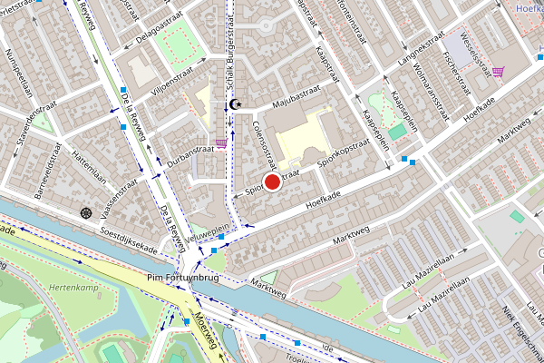 Brandweer-melding op Spionkopstraat, Den Haag op 25 juli, kaart-overzicht
