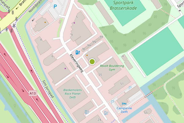 Ambulance-melding op Kleveringweg, Delft op 26 juli, kaart-overzicht