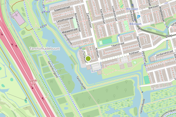 Ambulance-melding op Chinalaan, Delft op 26 juli, kaart-overzicht