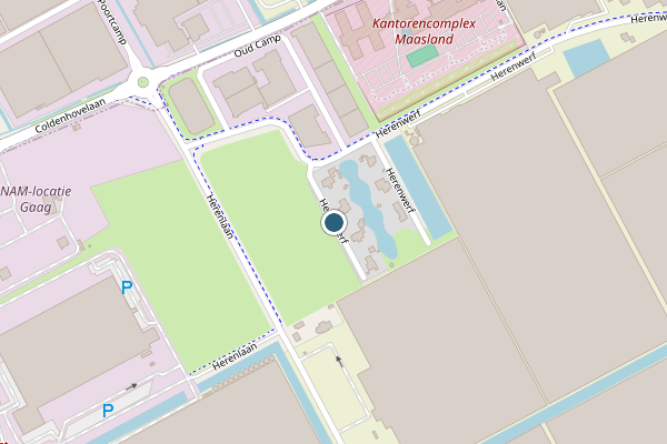 Politie-melding op Herenwerf, Maasland op 16 mei, kaart-overzicht