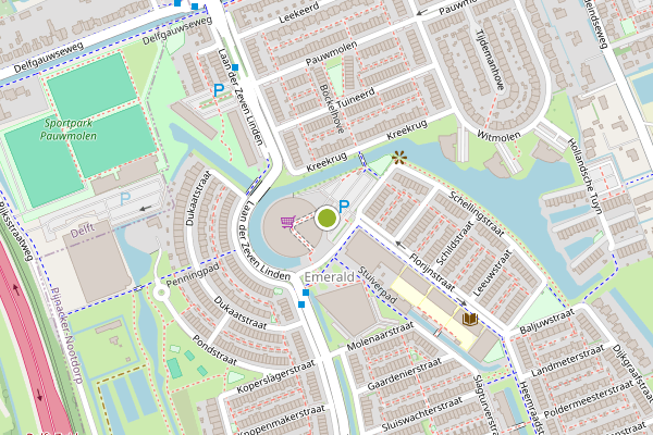 Ambulance-melding op Gouden Rijderplein, Delfgauw op 26 juli, kaart-overzicht