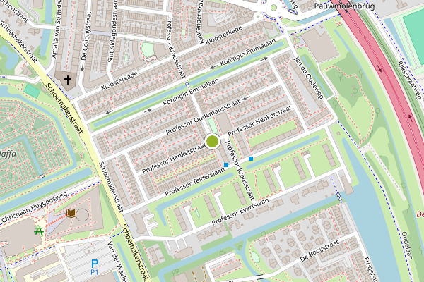 Ambulance-melding op Prof. Henketstraat, Delft op 26 juli, kaart-overzicht