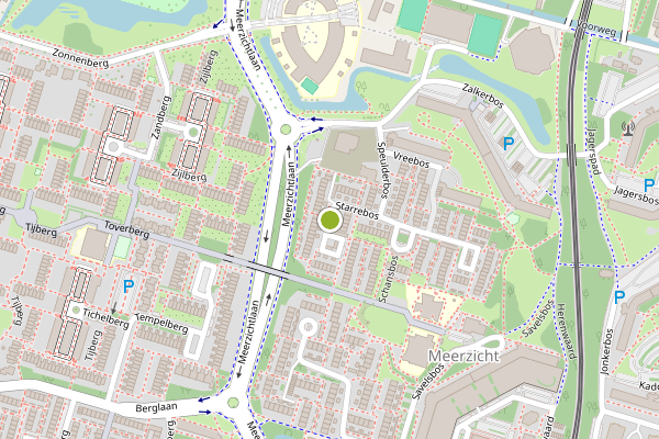 Ambulance-melding op Starrebos, Zoetermeer op 27 juli, kaart-overzicht
