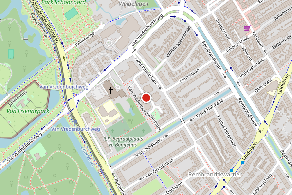 Brandweer-melding op van Vredenburchplantsoen, Rijswijk op 27 juli, kaart-overzicht