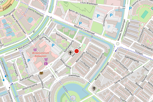 Brandweer-melding op Naomigang, Zoetermeer op 27 juli, kaart-overzicht