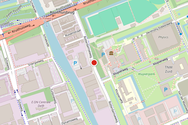 Brandweer-melding op Rotterdamseweg, Delft op 27 juli, kaart-overzicht