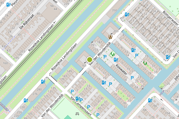 Ambulance-melding op Van der Woudendijk, Den Haag op 27 juli, kaart-overzicht