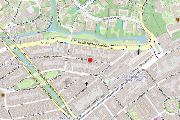 Brandweer-melding op Van Blankenburgstraat, Den Haag op 27 juli, kaart-overzicht